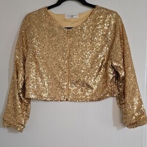 Elegant Gold Sequin Blouse